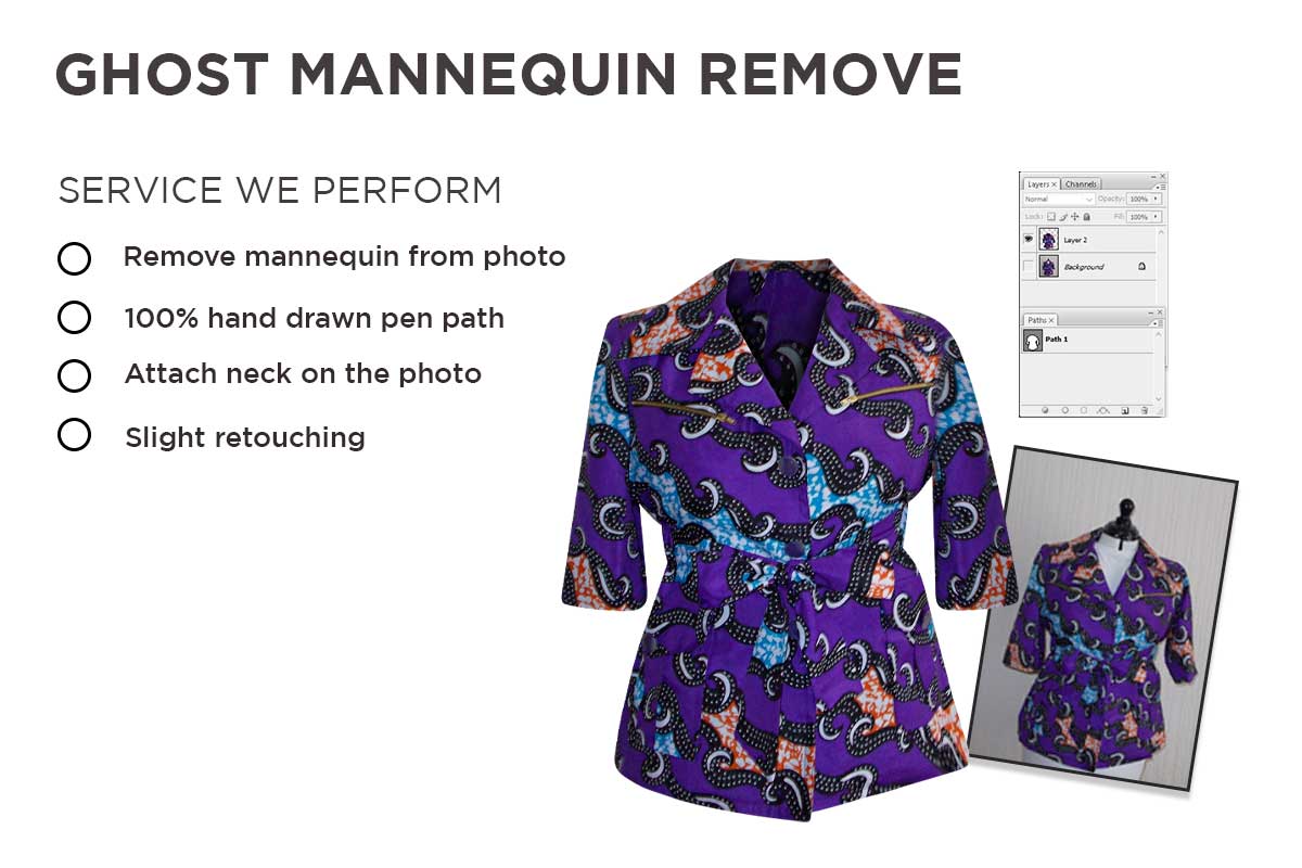Photoshop Ghost Mannequin Removal Effect Service